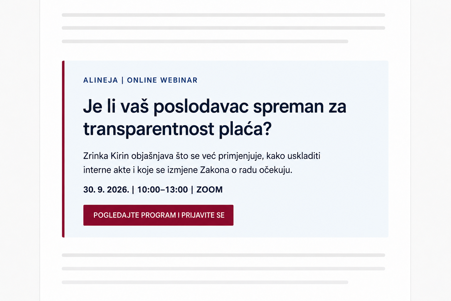 Transparentnost placa tekst banner Alineja